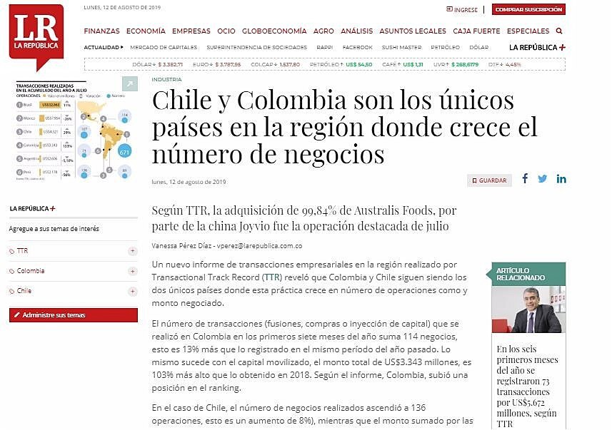 Chile y Colombia son los nicos pases en la regin donde crece el nmero de negocios